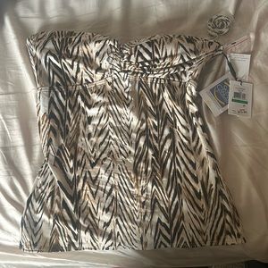 Calvin Klein tankini top in animal print. NWT size large